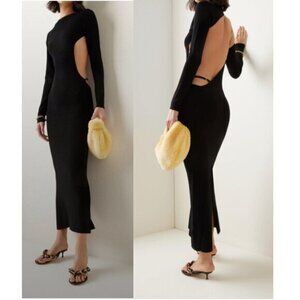 Aya Muse Dress Carrara Maxi Ribbed Cutout in Black